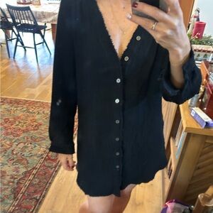 Black crinkly cover up